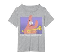 Spongebob Squarepants Patrick Is Mayonnaise An Instrument Maglietta, Donna Plus-Size, Grigio Melange, 2X
