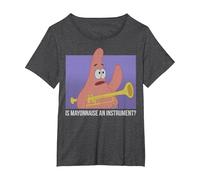 Spongebob Squarepants Patrick Is Mayonnaise An Instrument Maglietta, Donna Plus-Size, Grigio Scuro, 5X