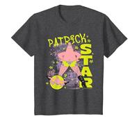 Spongebob Squarepants Patrick Star Fishnets Cartoon Maglietta, Bambini, Grigio Scuro, 8 Anni