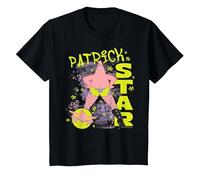 Spongebob Squarepants Patrick Star Fishnets Cartoon Maglietta, Bambini, Nero, 4 Anni