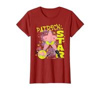 Spongebob Squarepants Patrick Star Fishnets Cartoon Maglietta, Donna, Mirtillo Rosso, L