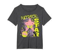 Spongebob Squarepants Patrick Star Fishnets Cartoon Maglietta, Donna Plus-Size, Grigio Scuro, 4X