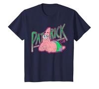 Spongebob Squarepants Patrick Star Vintage Cute Smile Maglietta, Bambini, Navy, 2 Anni