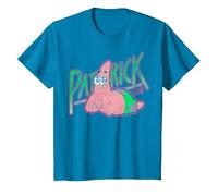 Spongebob Squarepants Patrick Star Vintage Cute Smile Maglietta, Bambini, Zaffiro, 10 Anni