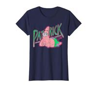 Spongebob Squarepants Patrick Star Vintage Cute Smile Maglietta, Donna, Navy, S