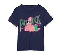 Spongebob Squarepants Patrick Star Vintage Cute Smile Maglietta, Donna Plus-Size, Navy, 6X