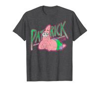 Spongebob Squarepants Patrick Star Vintage Cute Smile Maglietta, Uomo, Grigio Scuro, 3XL