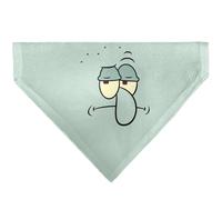 Spongebob Squarepants Pet Bandana Squidward Frowning Face Close Up and Text Blue