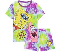 SPONGEBOB SQUAREPANTS Pigiama Bambina Set 2 Pezzi Corti Pigiami Estivi Ragazza Morbido Abbigliamento da Casa Idee Regalo (9-10 Anni, Multi)