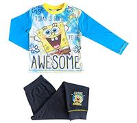 SPONGEBOB SQUAREPANTS Pigiama per bambini - 4-10 anni - Maniche lunghe - 7-8 anni Blu, Blu, 7-8 Anni