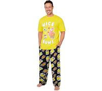 SPONGEBOB SQUAREPANTS Pigiama Uomo y Adolescenti Set Pigiami con T-Shirt e Pantaloni Lunghi Abbigliamento da Casa Regalo Uomo (M, Giallo/Nero)