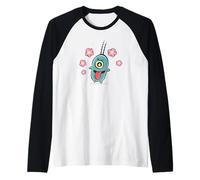 Spongebob Squarepants Plankton with Flowers Cartoon Graphic Maglia con Maniche Raglan