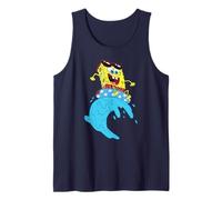 Spongebob Squarepants Rides Wave On USA Stars Inner Tube Canotta