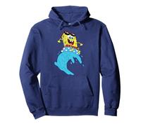 Spongebob Squarepants Rides Wave On USA Stars Inner Tube Felpa con Cappuccio