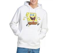 Spongebob Squarepants Running Felpa con Cappuccio Unisex, Bianco, M