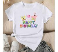 SpongeBob SquarePants si unisce per festeggiare un compleanno! Accattivanti magliette colorate in puro cotone con la scritta "Happy Birthday" e sorprese nascoste! Collaborazione anime, atmosfera astra