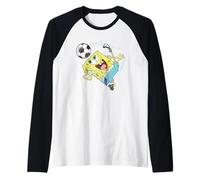 Spongebob Squarepants Soccer Calcio Kick Maglia con Maniche Raglan