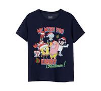 SPONGEBOB SQUAREPANTS T-Shirt Natalizio per Bambini Krabby Navy Top