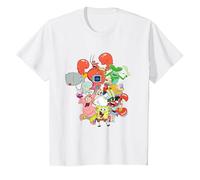 Spongebob Squarepants The Whole Gang Maglietta, Bambini, Bianco, 8 Anni