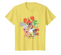 Spongebob Squarepants The Whole Gang Maglietta, Bambini, Limone, 10 Anni