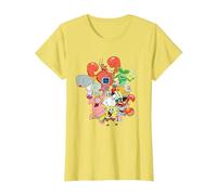 Spongebob Squarepants The Whole Gang Maglietta, Donna, Limone, L