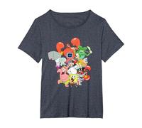 Spongebob Squarepants The Whole Gang Maglietta, Donna Plus-Size, Pervinca, 4X