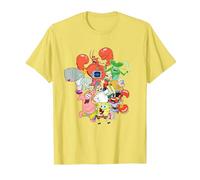 Spongebob Squarepants The Whole Gang Maglietta, Uomo, Limone, 3XL