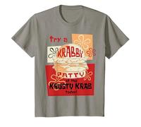 Spongebob Squarepants Try A Krabby Patty At The Krusty Krab Maglietta, Bambini, Ardesia, 4 Anni
