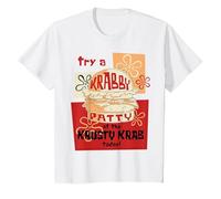 Spongebob Squarepants Try A Krabby Patty At The Krusty Krab Maglietta, Bambini, Bianco, 4 Anni