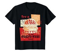 Spongebob Squarepants Try A Krabby Patty At The Krusty Krab Maglietta, Bambini, Nero, 8 Anni