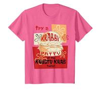 Spongebob Squarepants Try A Krabby Patty At The Krusty Krab Maglietta, Bambini, Rosa mélange, 3 Anni