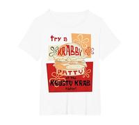 Spongebob Squarepants Try A Krabby Patty At The Krusty Krab Maglietta, Donna Plus-Size, Bianco, 3X