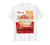 Spongebob Squarepants Try A Krabby Patty At The Krusty Krab Maglietta, Uomo, Bianco, 4XL