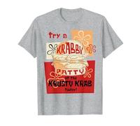 Spongebob Squarepants Try A Krabby Patty At The Krusty Krab Maglietta, Uomo, Grigio Melange, M