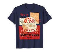 Spongebob Squarepants Try A Krabby Patty At The Krusty Krab Maglietta, Uomo, Navy, XL