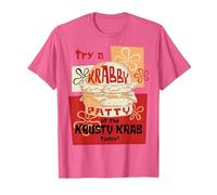 Spongebob Squarepants Try A Krabby Patty At The Krusty Krab Maglietta, Uomo, Rosa mélange, S