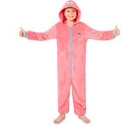 SPONGEBOB SQUAREPANTS Tuta Intera Bambina e Bambino 5-14 Anni, Zippato Pigiama Intero Pile con Cappuccio, Regalo Ragazza (11-12 Anni, Rosa)