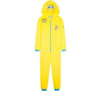 SPONGEBOB SQUAREPANTS Tutina per bambine e ragazze, 5-14 anni, con cappuccio e cerniera, in morbido pile, pigiama per bambini, regalo per ragazze, Giallo, 9-10 Years