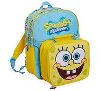 SPONGEBOB SQUAREPANTS Zaino con borsa per il pranzo cool per ragazzi e ragazze, set di 2 pezzi, blu, One Size, zaino