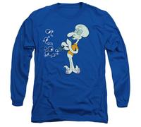 Spongebob Squidwards Clarinet Mens Long Sleeve T Shirt, Royal, M Unisex-Adulto