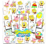 Spongebob Tattoos Easter Egg Filler - 70+ tatuaggi singoli perforati 5,1 x 5,1 cm e oltre 50 tatuaggi primaverili per bambini e ragazze | Spongebob Squarepants Forniture per caccia alle uova di Pasqua