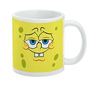 SpongeBob - Tazza da caffè in ceramica con viso fiducioso, idea regalo per caffè, tè e bevande calde, 325 ml, colore: bianco