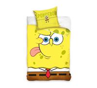 Spongebob Viso Set Copripiumino Singolo 100% Cotone Ue Misura Letto 2-in-1