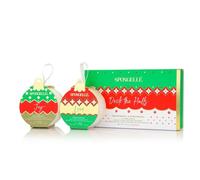 SPONGELLÉ Deck The Halls - Set regalo con tamponi infusi | Bagnoschiuma idratante e spugne riempite di sapone in uno, spugna esfoliante | 7+ usi per ogni tampone | Deck The Halls
