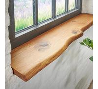 SPONHOLZ Davanzale per finestra in legno massello | bordo rustico | 90 x 30 cm | manifattura tedesca, naturale, mensola, tavola, piastra, copertura