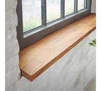 SPONHOLZ Davanzale per finestra in legno massello, senza bordo dell'albero, 60 x 30 cm, manifattura tedesca, naturale, scaffale, tavola, piastra, copertura