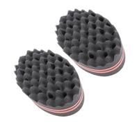 Sponja Curl, 2 Pezzi Sponge Durevoli Due Lati per Capelli Ricci per Uomini Neri (Piccoli buchi)