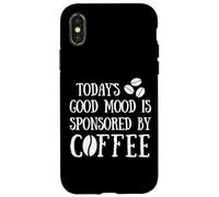Sponsored By Coffee Quote Good Mood Positive Coffee Beans Custodia per iPhone X/XS