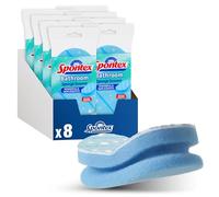 Spontex Bathroom - Spugnetta, non Raya, speciale per bagno, misura XL, fibra bianca, colore: blu (Confezione da 8)