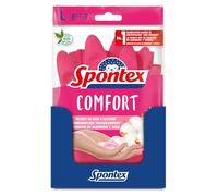 Spontex Comfort, guanti domestici per protezione e comfort ottimali, taglia L, 12 paia
